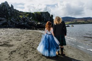 Vow renewal elopement Isle of Skye Staffin Beach